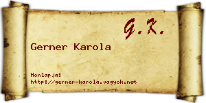 Gerner Karola névjegykártya